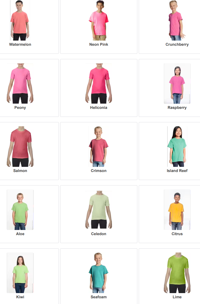 YOUTH COMFORT COLORS