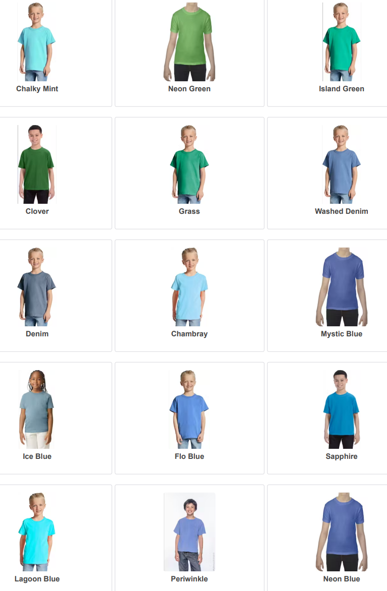 YOUTH COMFORT COLORS