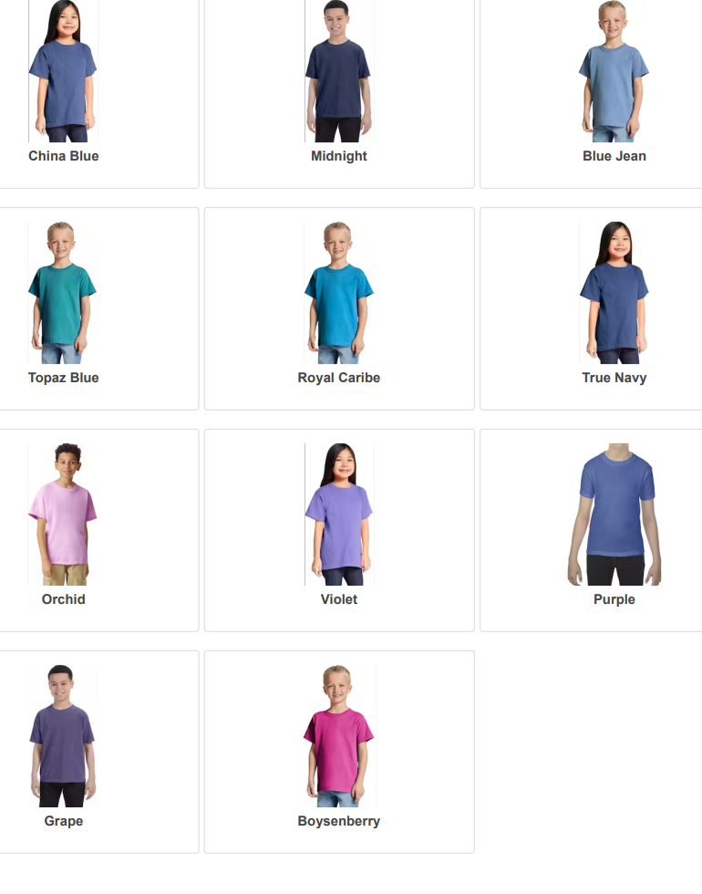 YOUTH COMFORT COLORS