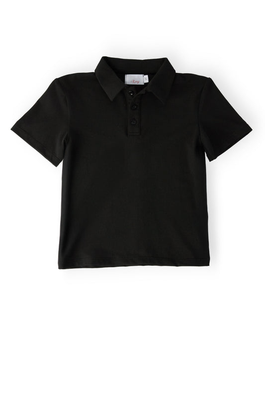 Boys Black S/S Polo