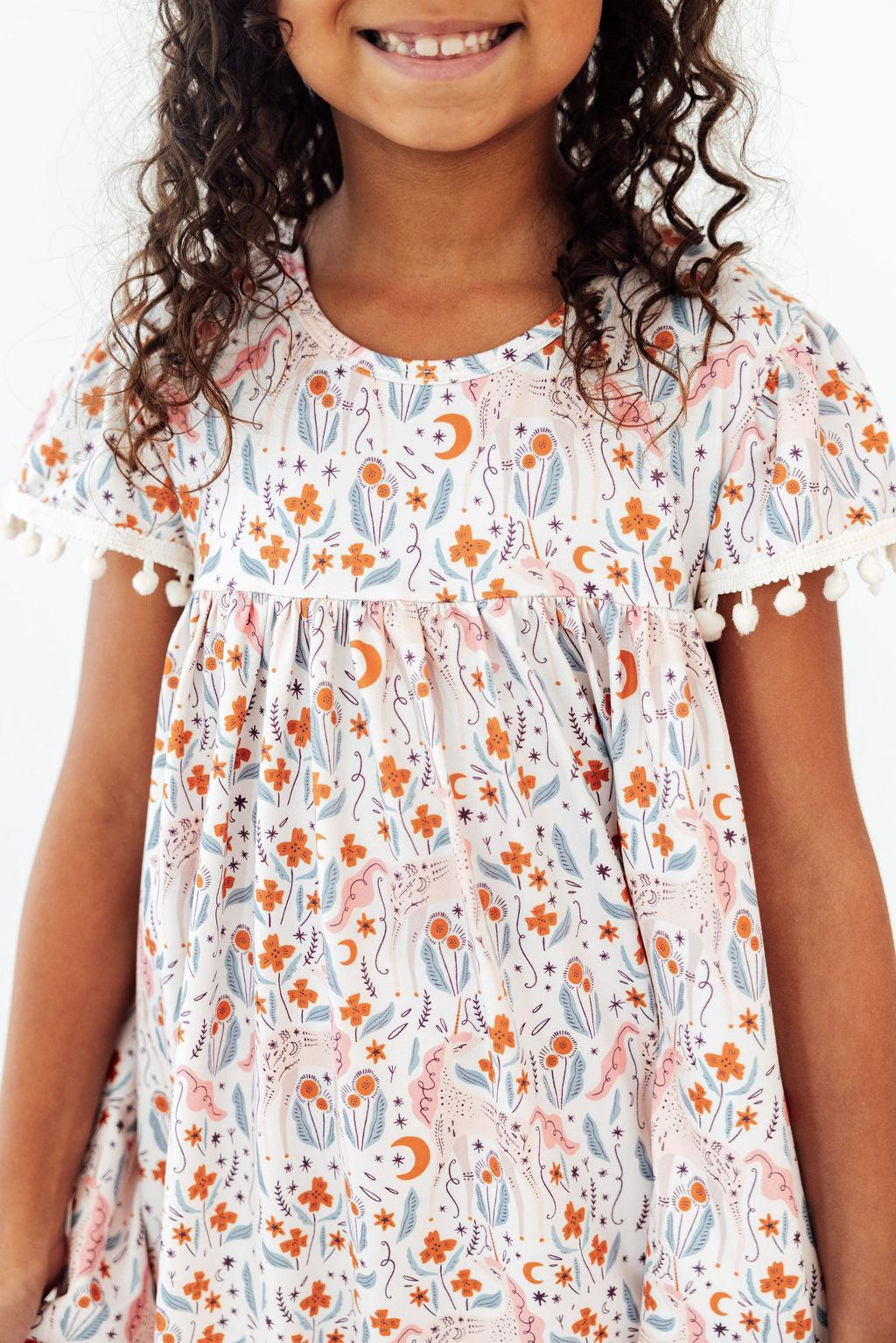Unicorn Soiree Pom Pom Dress
