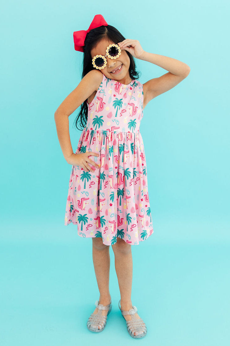 Pink Gator-ade Tank Twirl Dress